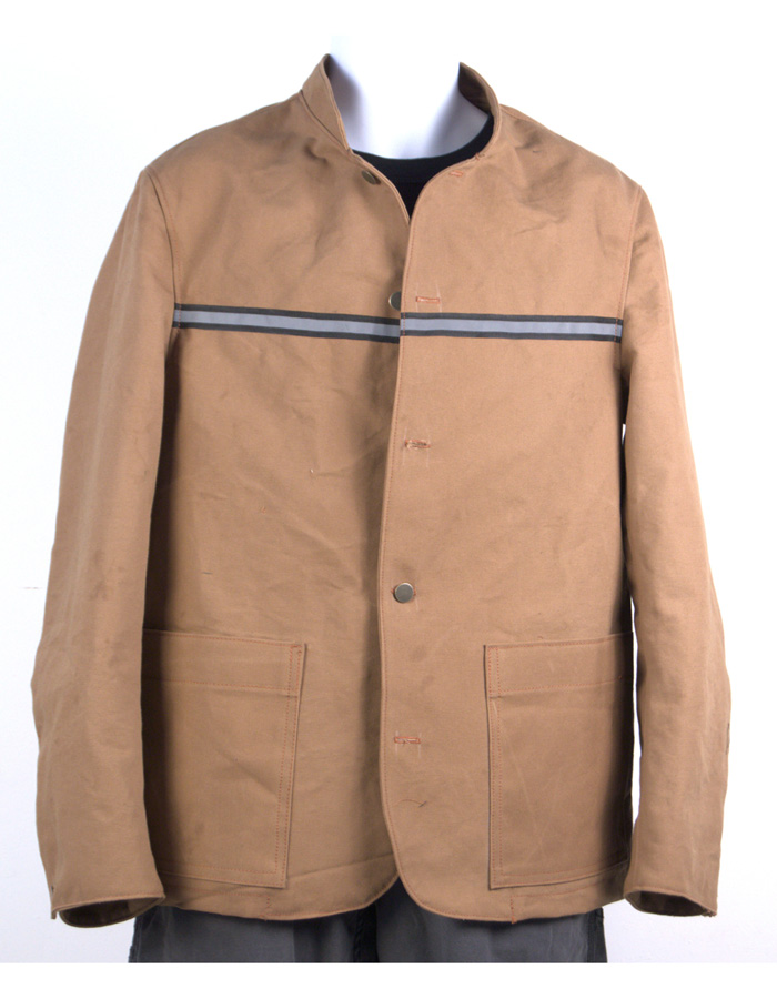 Bakker Brown cotton duck commuter jacket with hi-vis tape for cyclist