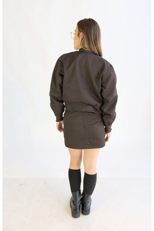 Bakker Brown womens mini skirt in brown twill back