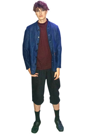 Bakker Brown mens look #2 for AW25-25 is a dutch jacket with a long short and a t-shirt