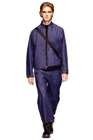 Classic denim bomber jacket with front zip Classic denim bomber jacket with front zip