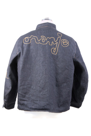 Souvenir jacket in denim with oranje embroidery on back Souvenir jacket in denim with oranje embroidery on back