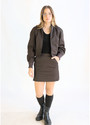 Bakker Brown womens mini skirt in brown twill