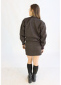 Bakker Brown womens mini skirt in brown twill back