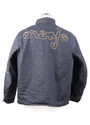 Souvenir jacket in denim with oranje embroidery on back