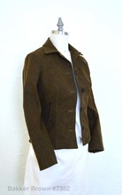 5-Button Fitted Waxed Cotton Jacket - Umber