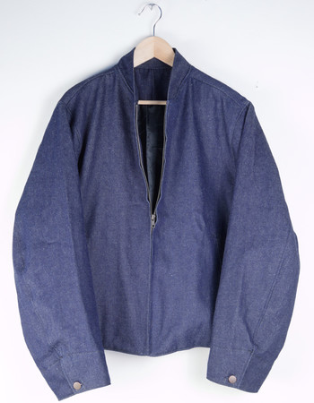 denim bomber jacket with zipper